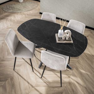 Table ovale pied central croisé 150 cm RALF